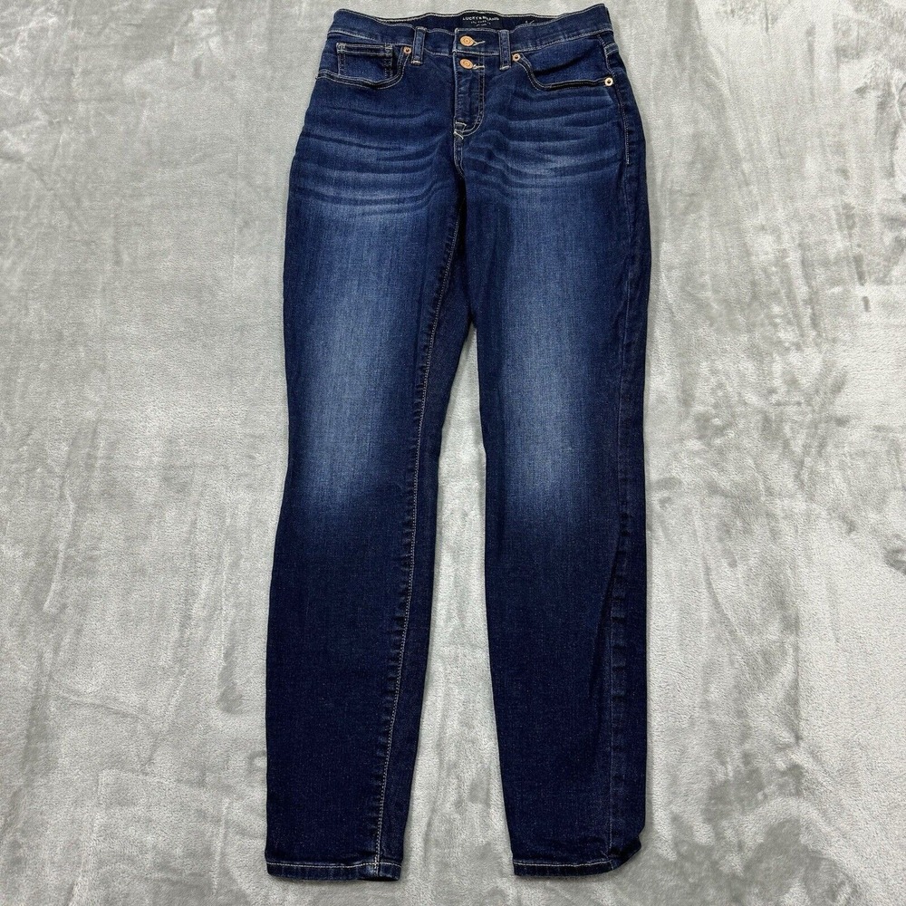 Lucky Brand Jeans Womens 6/28‎ Blue Mid Rise Super Skinny Ava Dark Wash Denim